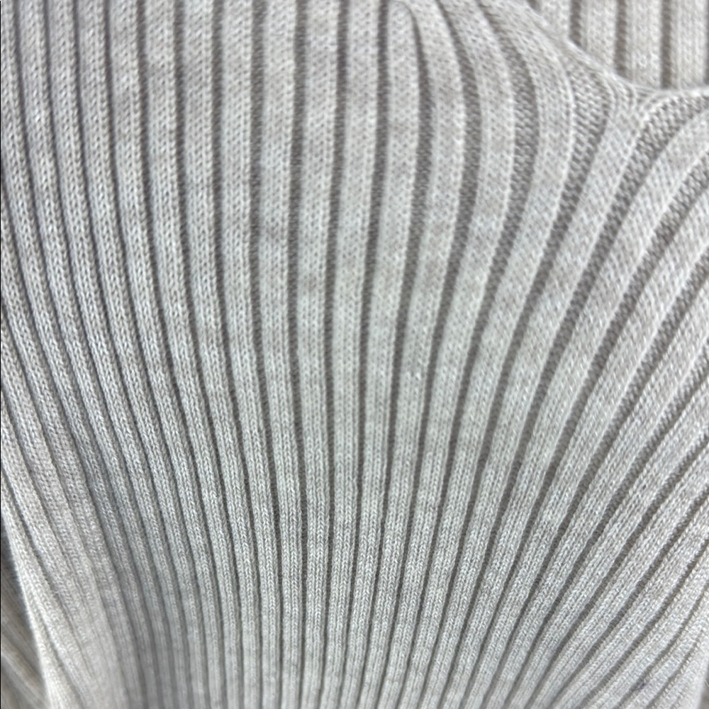 Peruvian Connection-White Ribbed V-Neck Sweater - Picture 5 of 6